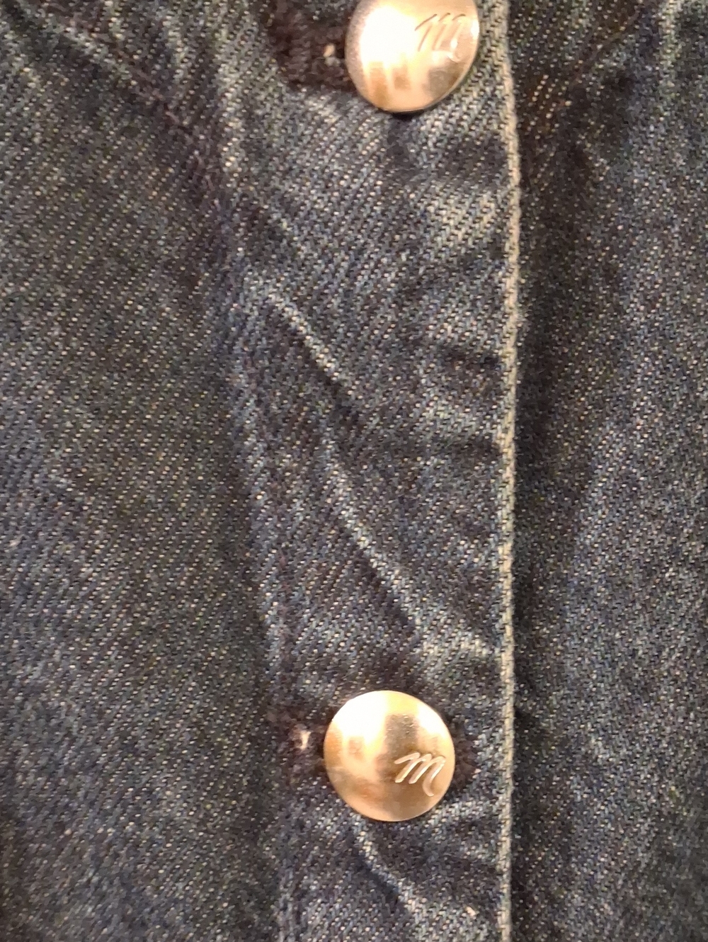 Madewell Dark Blue Sleeveless Denim Button Vest - Picture 2 of 4